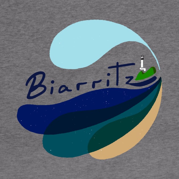 Biarritz Beach France Logo Design by covostudio